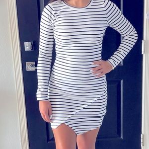 Striped long sleeve dress